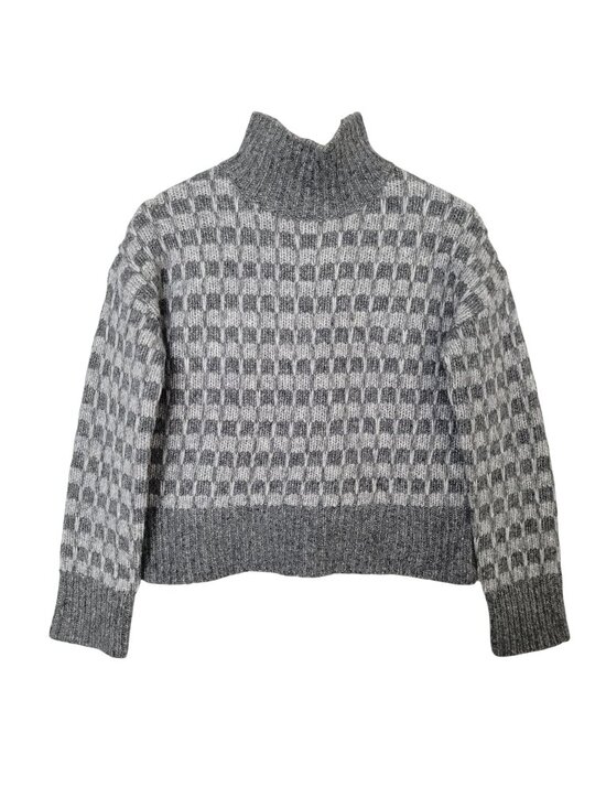 Everlane Sweaters - Everlane The Cloud Checkered Turtleneck Sweater XS Gary Merino Wool Alpaca NWT